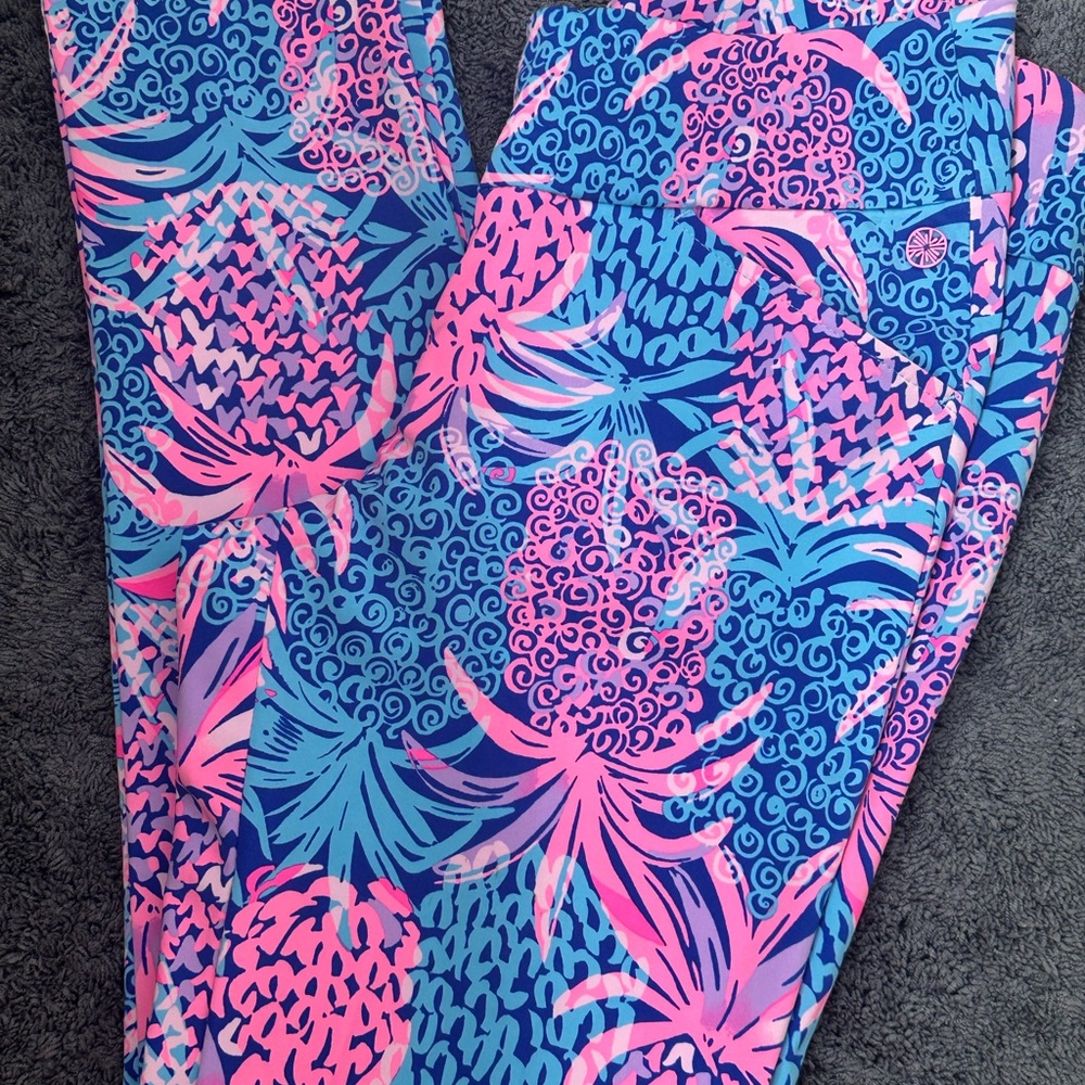 Lilly Pulitzer Blue and Pink Patterned Leggings